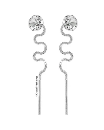 Cercei Argint 925 cu Cristale Swarovski® Lantisor Xirius 6mm