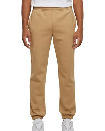 Pantaloni de trening cu model uni si talie ajustabila, Caramel