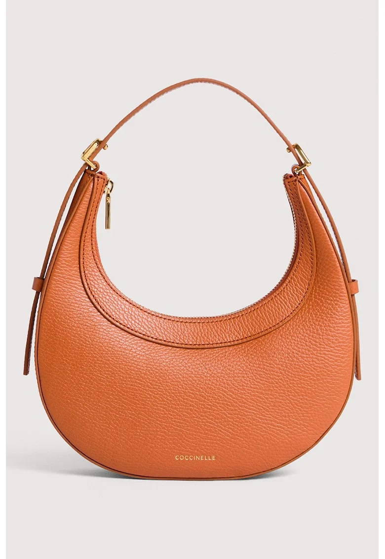 Geanta de piele cu forma de semiluna Whisper, Portocaliu mandarina
