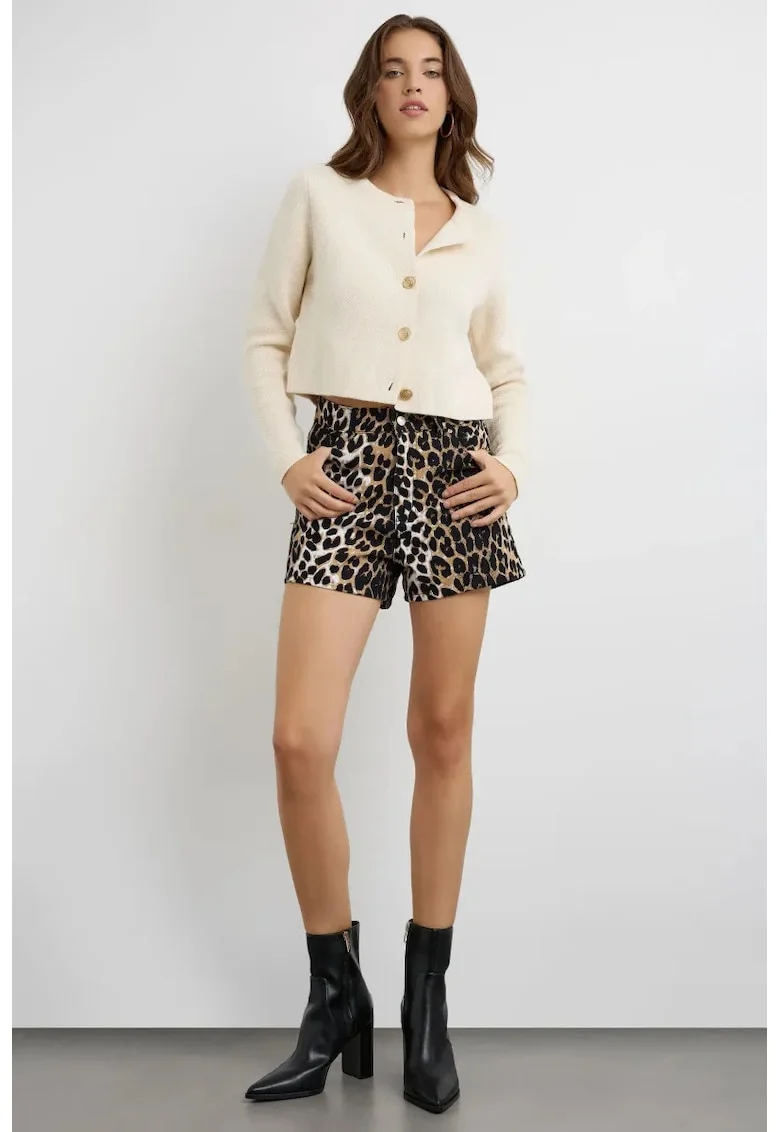 Cardigan tricotat cu nasturi,  natural, tricot, Bronz