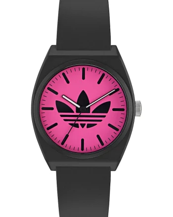 Ceas analog unisex cu logo Project Two, Argintiu/Negru