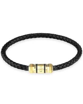 Bratara  Exagon piele JUMB05094JWYGBK, Auriu, Negru