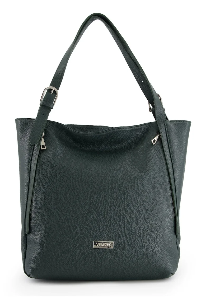 Geanta shopper din piele naturala cu manere ajustabile