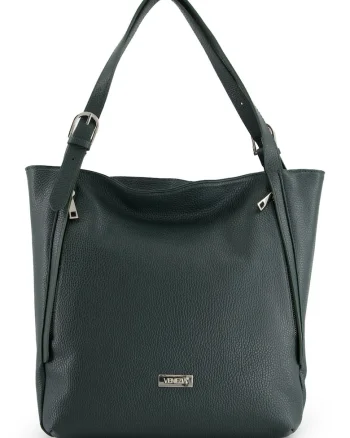 Geanta shopper din piele naturala cu manere ajustabile