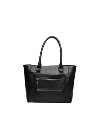 Geanta dama piele,  Isla, negru, 25x9x24 cm