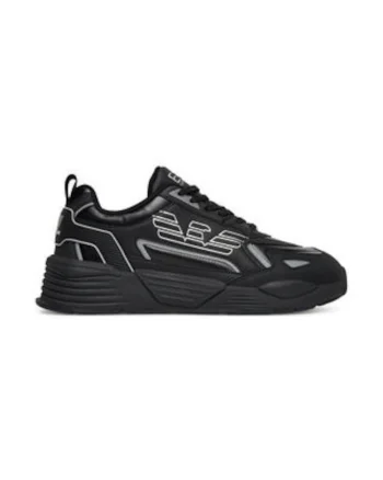 Tenisi  Emporio Armani piele ecologica, Alb/Negru