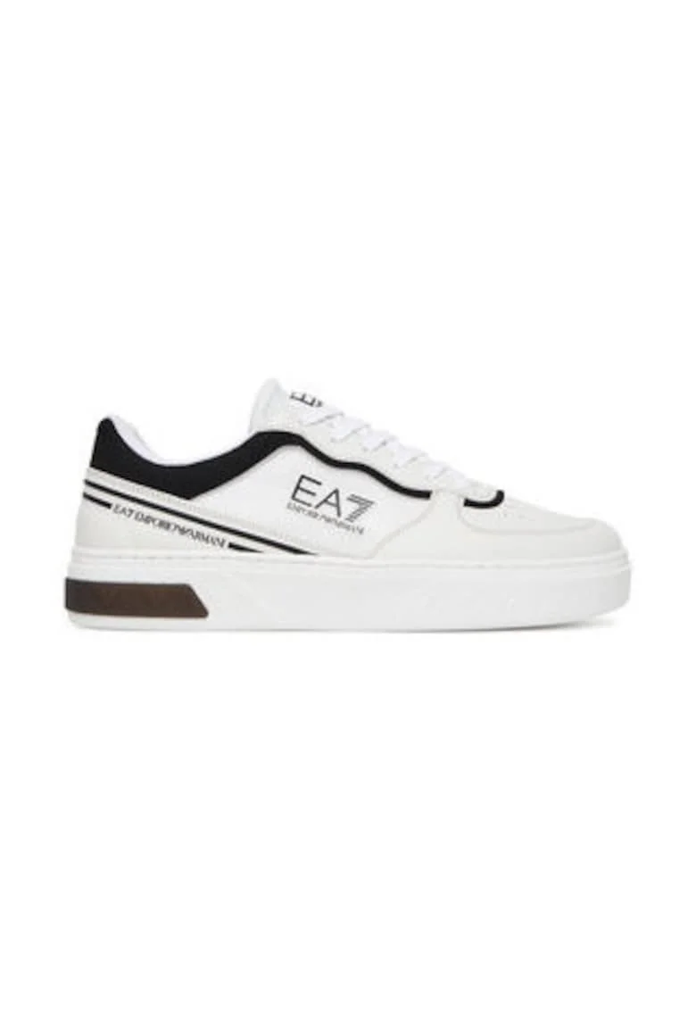 Tenisi barbati, Emporio Armani  305577627, piele ecologica, alb/negru