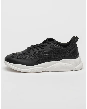 Pantofi sport cu logo Leon, Negru