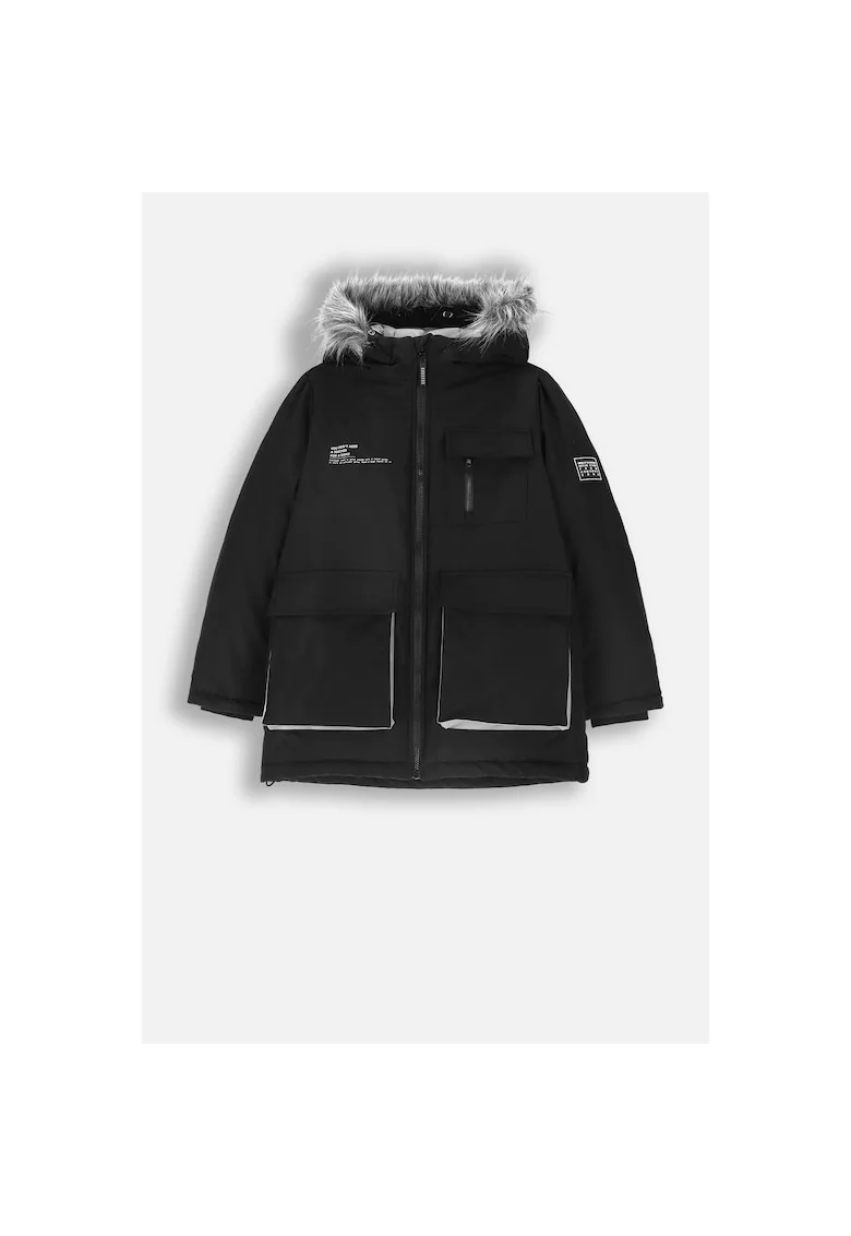 Geaca copii,  ZC4152107OBK-021-116, neagra, poliester,