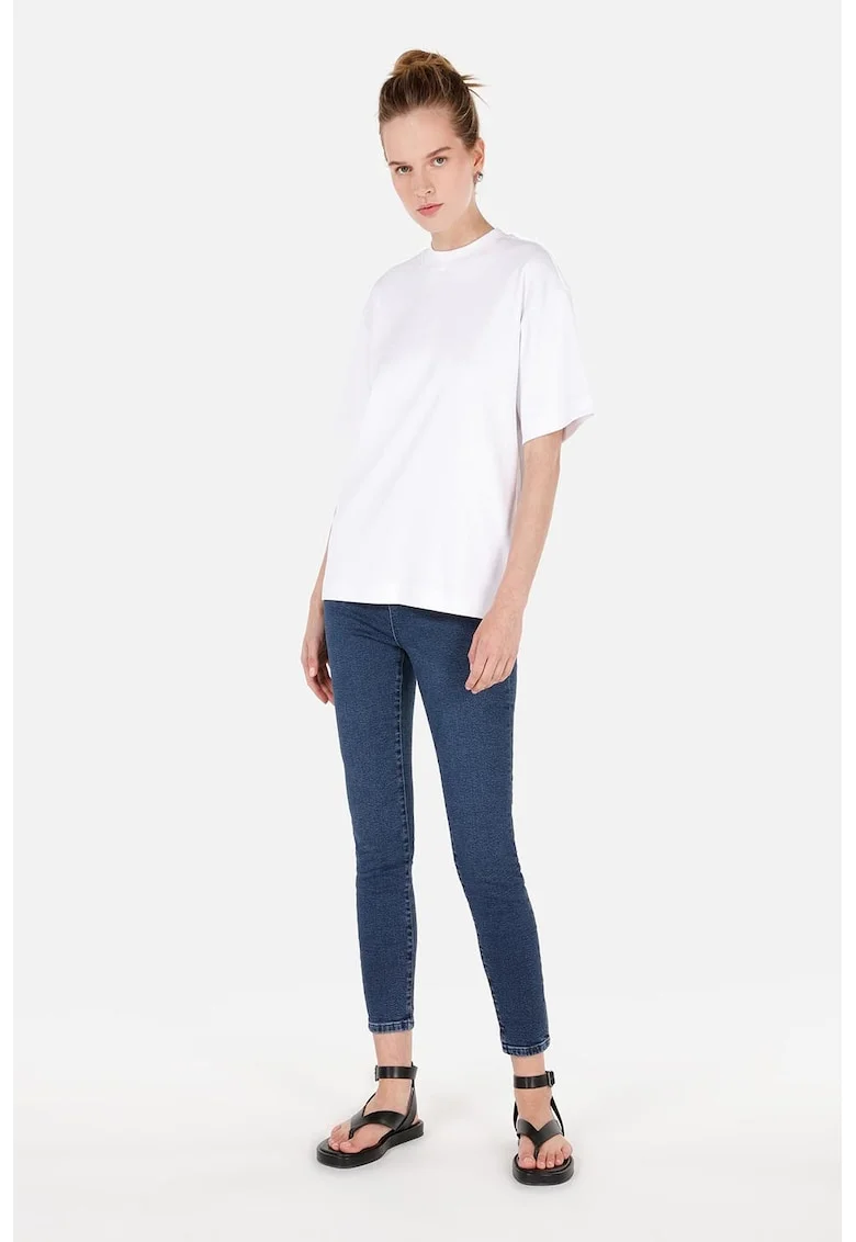 Blugi skinny cu talie inalta, Albastru royal
