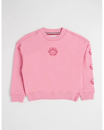 Bluza de trening din amestec de bumbac cu imprimeu, Roz