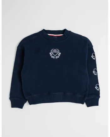 Bluza de trening din amestec de bumbac cu imprimeu, Bleumarin