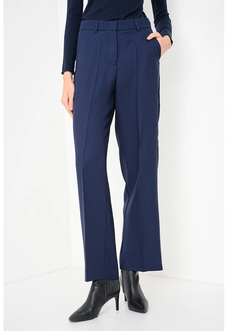 Pantaloni eleganti din amestec de lana cu croiala dreapta Elide, Albastru ultramarin