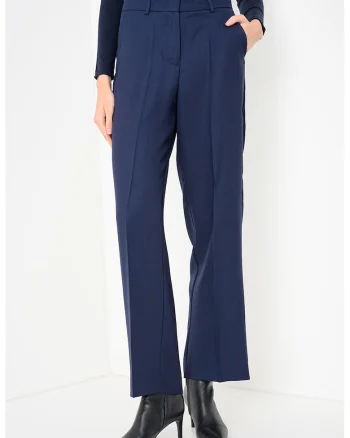 Pantaloni eleganti din amestec de lana cu croiala dreapta Elide, Albastru ultramarin