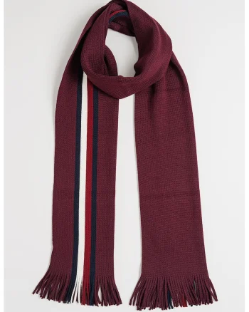 Fular din amestec de lana cu dungi, Violet tyrian