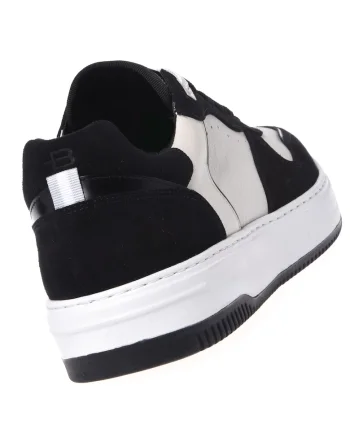 Pantofi sport cu garnituri de piele intoarsa, Alb/Negru