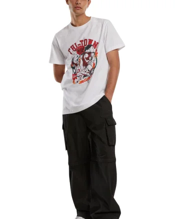 Tricou din bumbac cu imprimeu, Alb