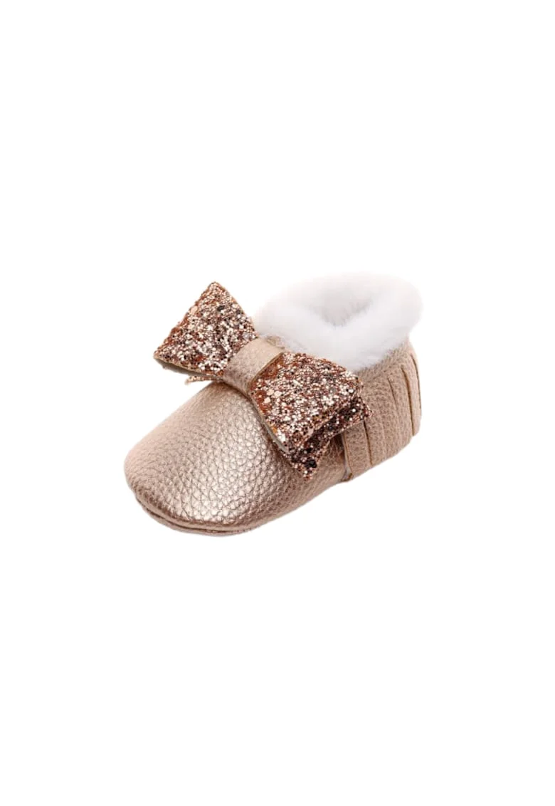 Pantofi  Model Shine, Imblaniti, Piele ecologica, Fete, Auriu