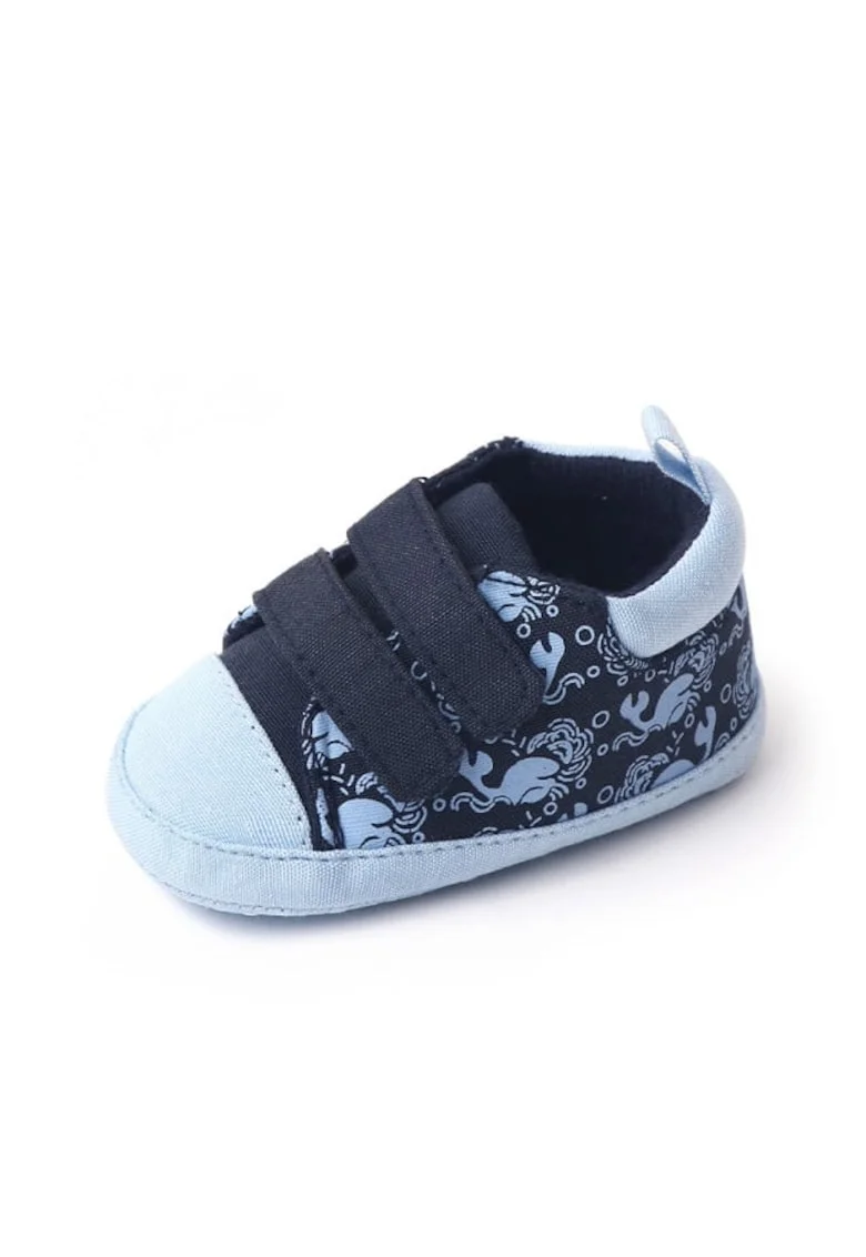 Tenisi  Model Whale, Textil, Baieti, Velcro, Albastru Deschis, Bleumarin