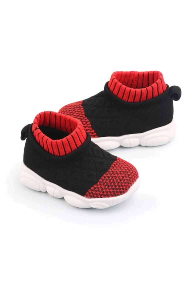 Pantofi Sport  Cu Talpa Antiderapanta, Textil, Baieti, Fete, Rosu, Negru