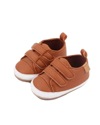 Pantofi  Cu Barete Cu Arici, Elegant, Piele ecologica, Baieti, Velcro, Maro