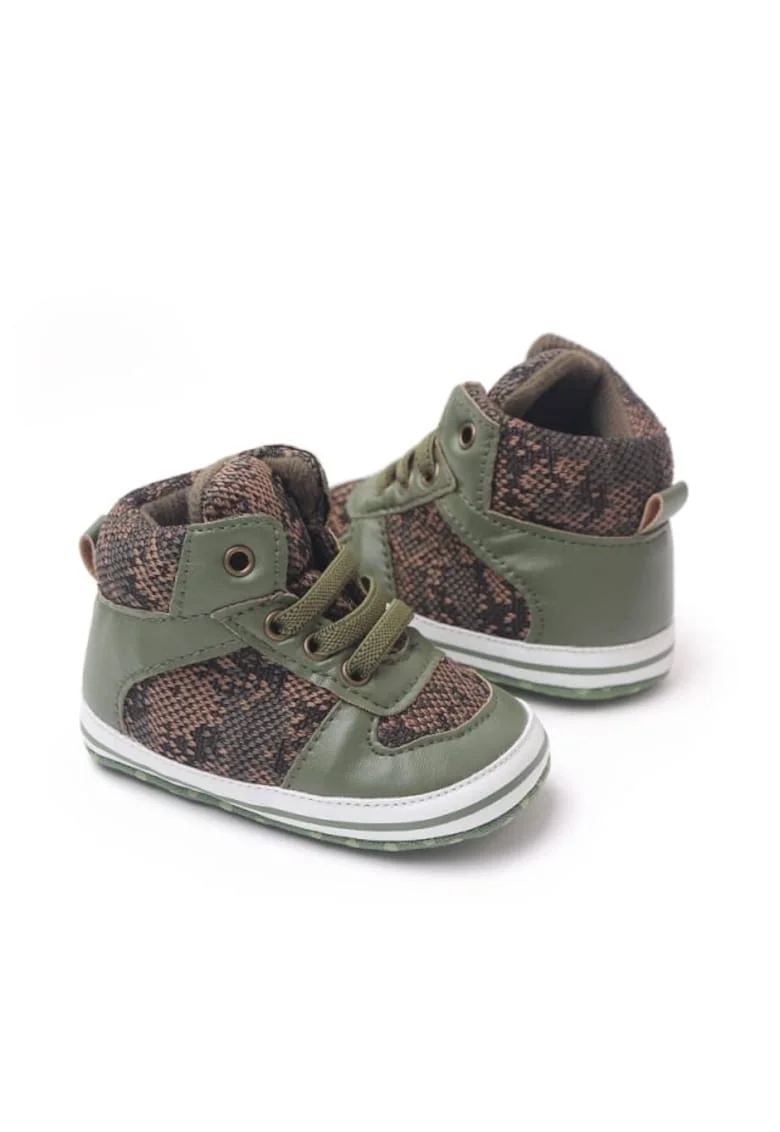 Ghete  Casual, Piele ecologica, Textil, Baieti, Siret, Verde, Maro