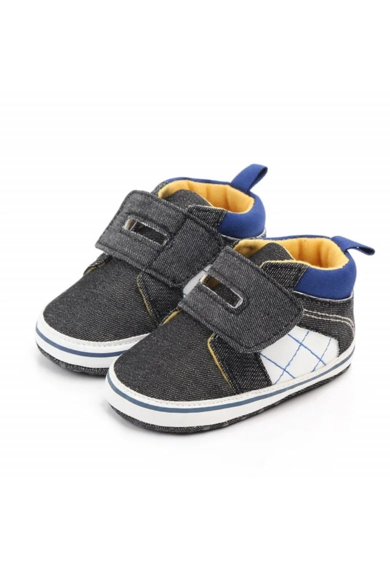 Tenisi  Casual, Textil, Baieti, Velcro, Gri Petrol, 3-6 luni,