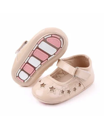 Pantofi  Model AL 15923 Stelute, Piele lacuita, Crem, Crem