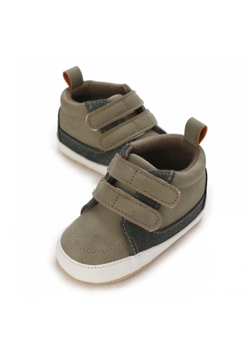Pantofi  Model AL 16746, pentru bebelusi, Piele ecologica, Kaki, Kaki