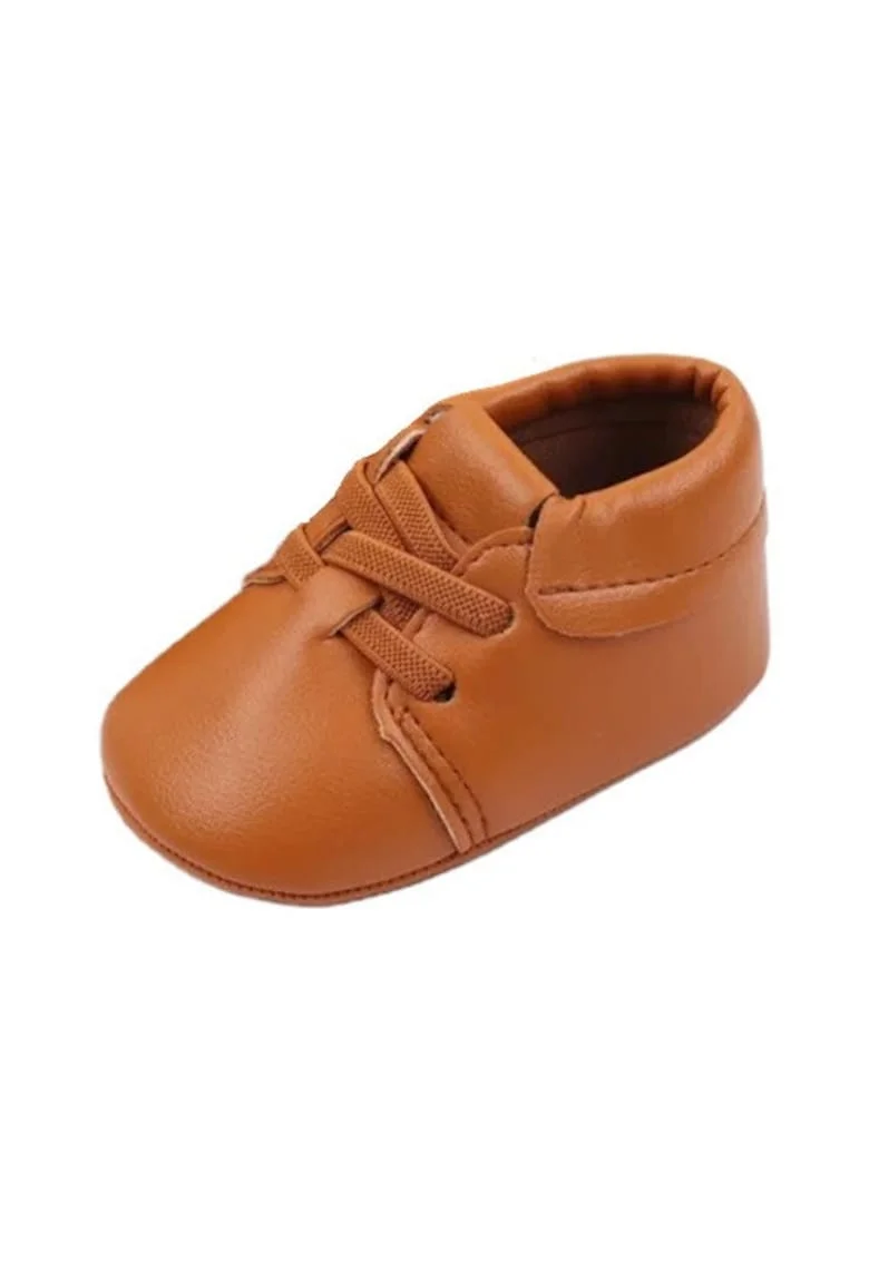 Pantofi  Model Stan, Elegant, Piele ecologica, Baieti, Siret, Maro