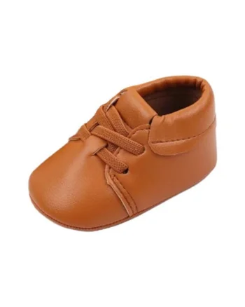 Pantofi  Model Stan, Elegant, Piele ecologica, Baieti, Siret, Maro