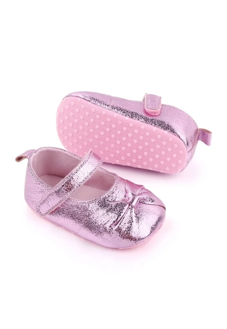 Pantofi  Metalic, Cu Fundita, Casual, Textil, Fete, Velcro, Roz, Roz