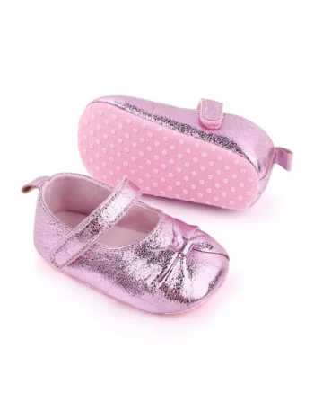 Pantofi  Metalic, Cu Fundita, Casual, Textil, Fete, Velcro, Roz, Roz