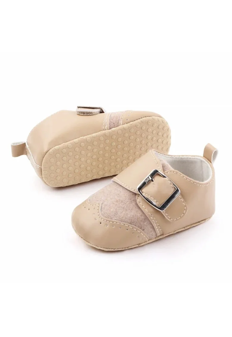 Pantofi  Cu Catarama, Elegant, Piele ecologica, Baieti, Crem, Crem