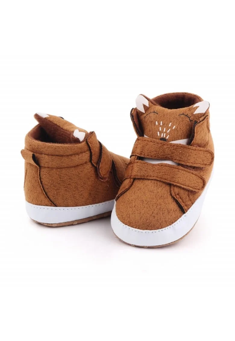 Ghete pentru bebelusi  Model AL 20156 Vulpita, Textil, Baieti, 3-6, Maro,, Maro