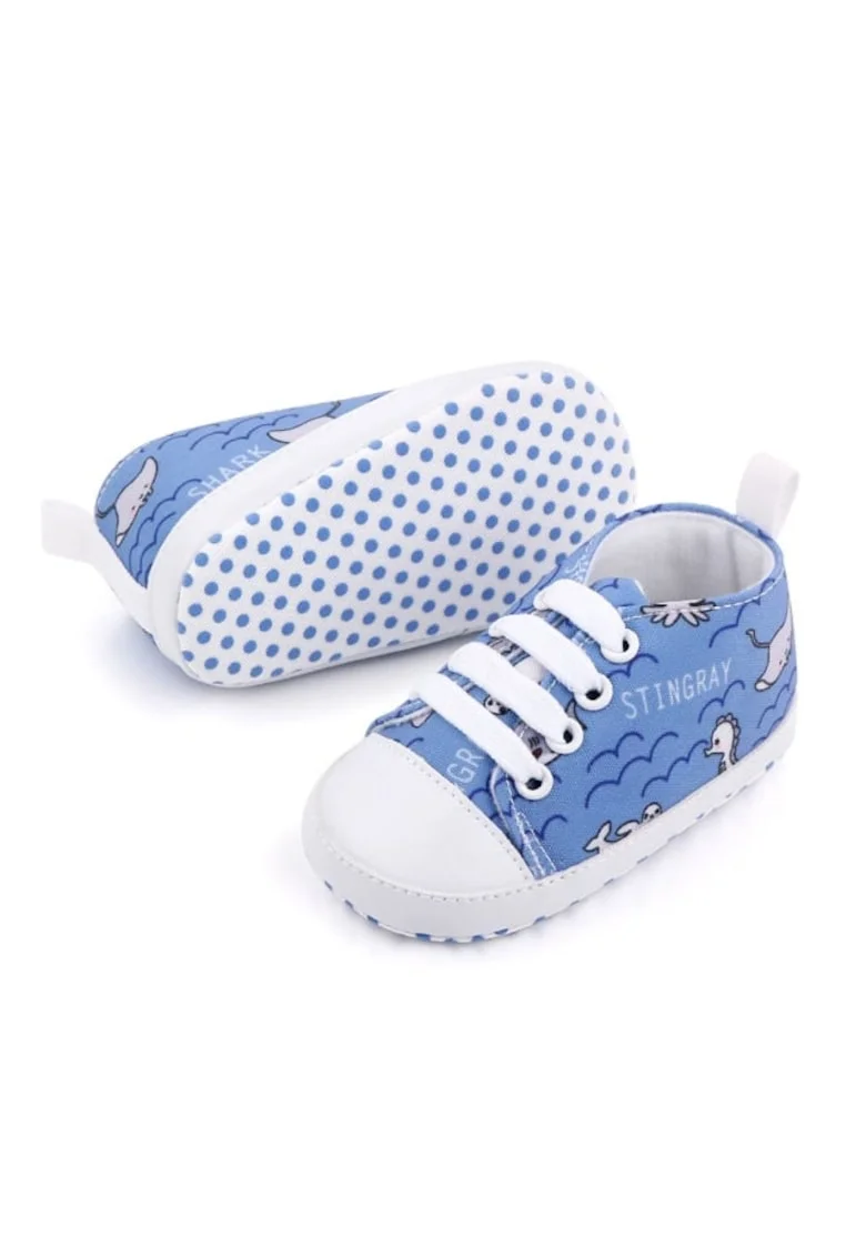 Tenisi  Model AL 16241 Shark, pentru bebelusi, Textil, Albastru, Albastru azur