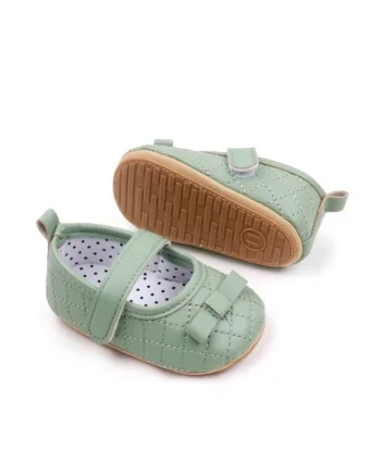 Pantofi  Model AL 13356 cu fundita, Piele ecologica, Fete, Verde, Verde