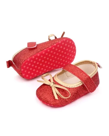 Pantofi  Model AL 13479 cu sclipici, Textil, Fete, Rosu, Rosu