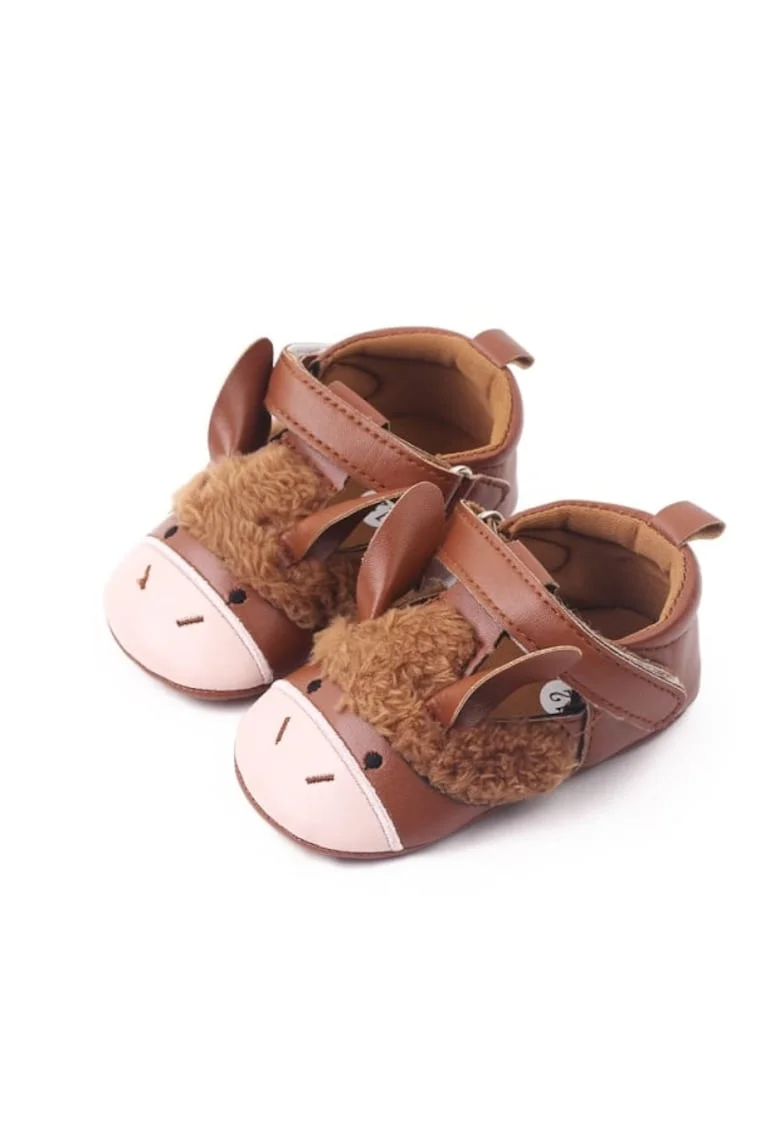 Pantofi  Model AL 14285 Animalut, Piele ecologica, Fete, Maro, Maro