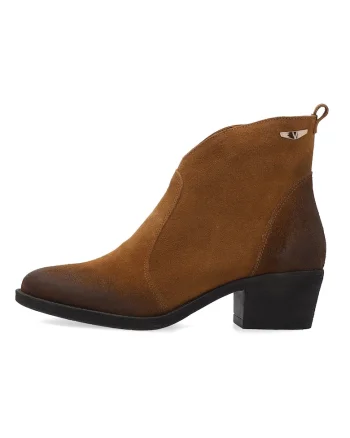Botine din piele intoarsa cu varf cu aspect tocit