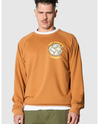 Bluza de trening cu maneci raglan, croiala lejera si model unisex, Portocaliu