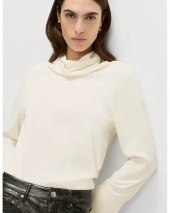 Bluza cu guler sal, Bej