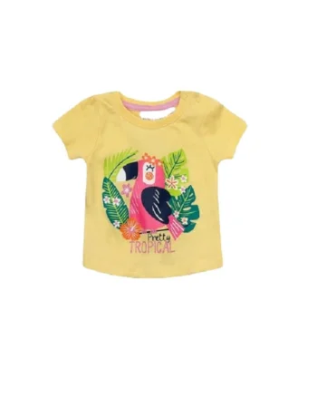 Tricou  Cu Imprimeu, Maneca scurta, Bumbac, Fete, Galben