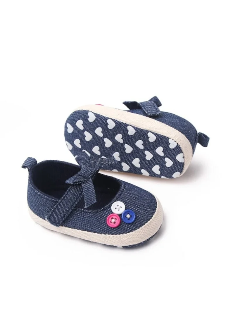 Pantofi  Model AL 13691 cu bulinute albe, Textil, Fete, Bleumarin, Bleumarin