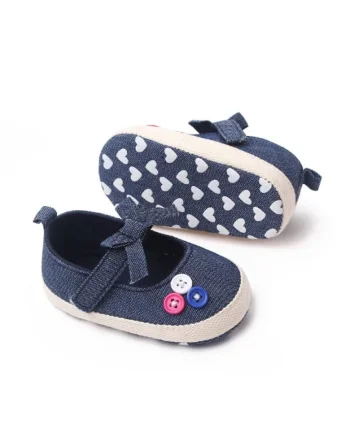Pantofi  Model AL 13691 cu bulinute albe, Textil, Fete, Bleumarin, Bleumarin