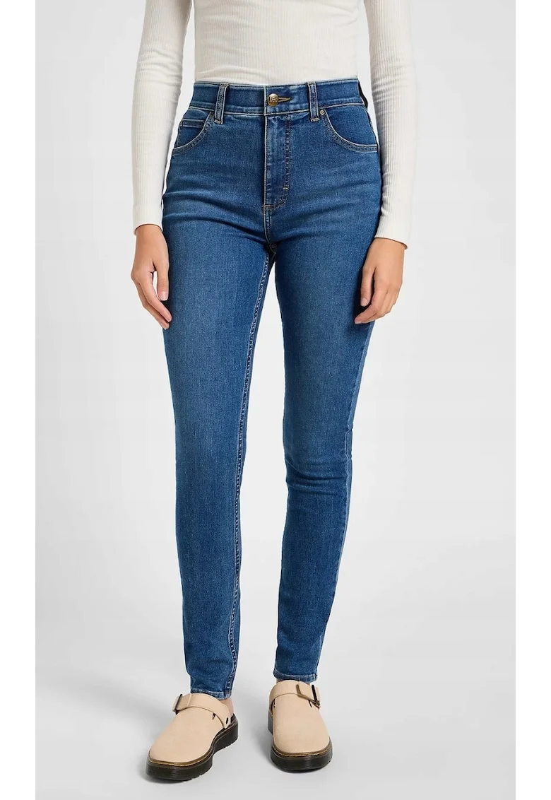 Blugi dama,  skinny, albastru, bumbac, Albastru