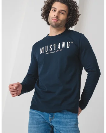 Bluza de bumbac cu logo, Bleumarin
