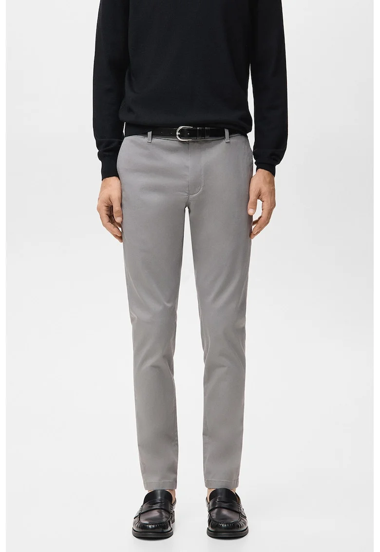 Pantaloni Chino cu croiala slim-fit Barna, Gri deschis