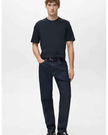 Tricou regular-fit cu model uni, Bleumarin