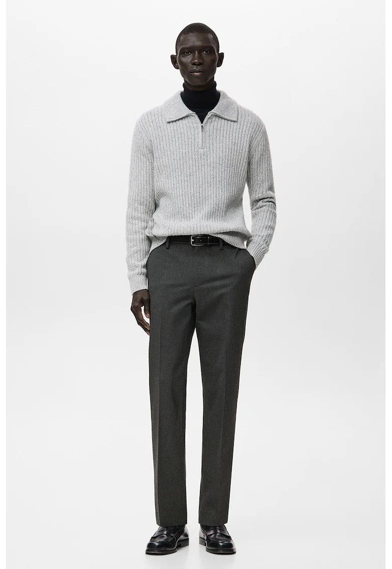 Pantaloni eleganti cu croiala slim-fit, Gri inchis